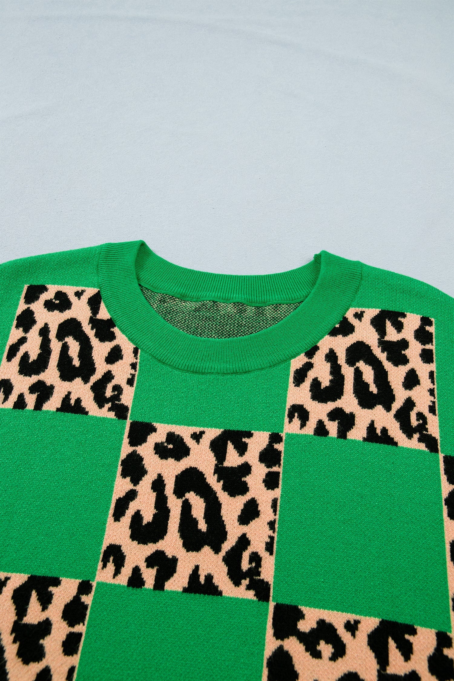 Threaded Pear Cattleya Checkered Short Sleeve Plus Sweater - Image 14