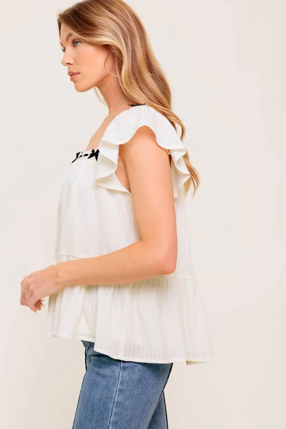 Celestial Crush Cream Woven Top - Image 6