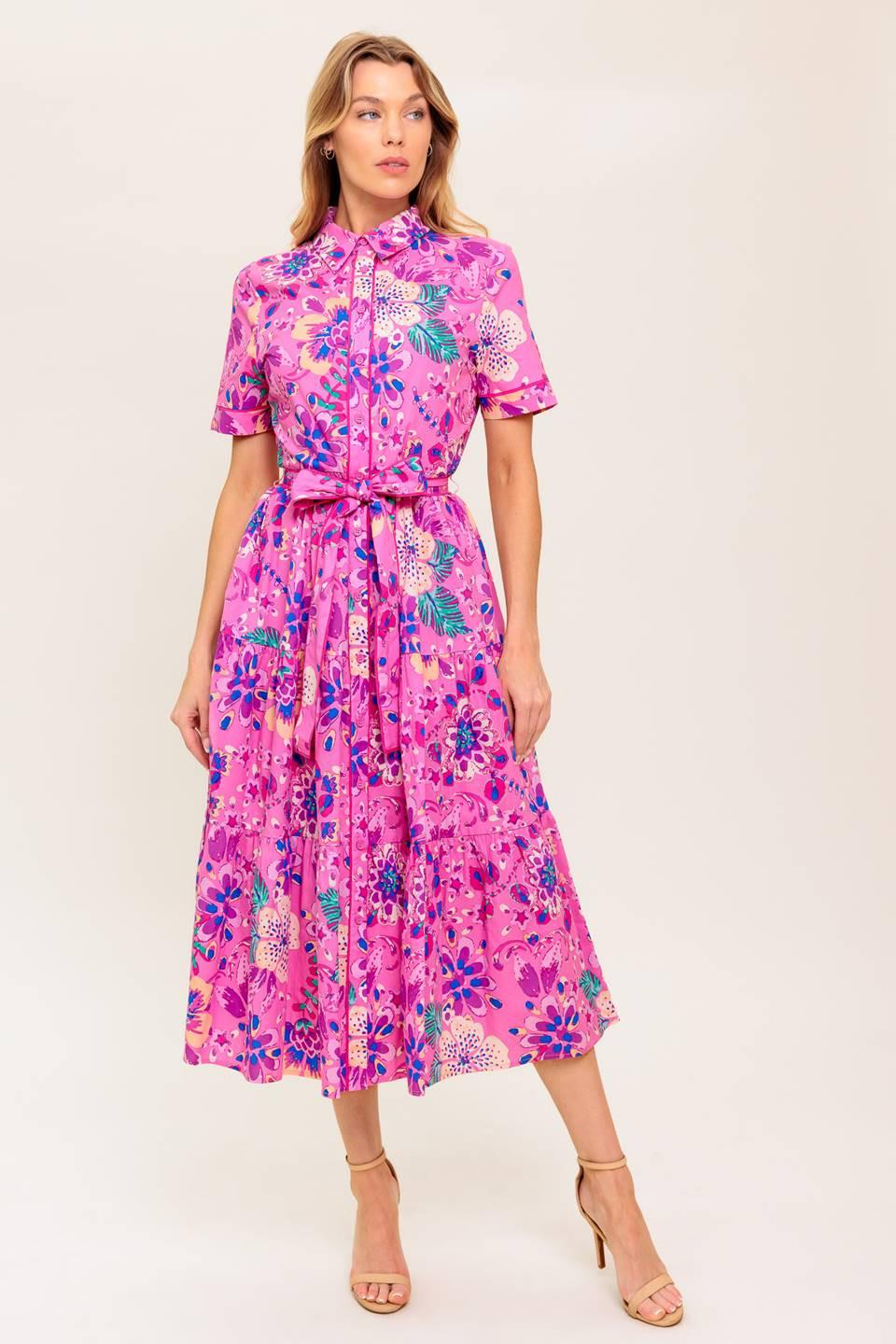 Celestial Skies Woven Midi Dress - Image 3
