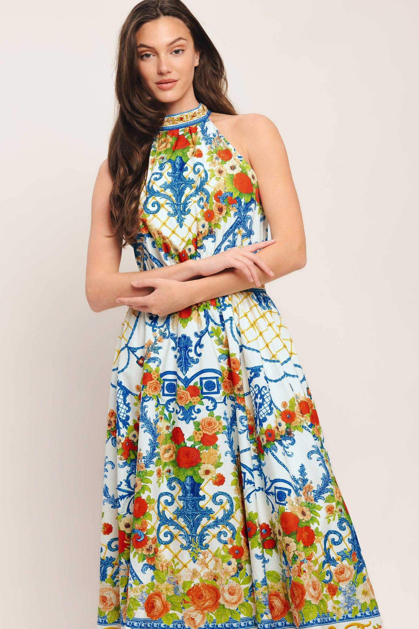 Ceramic Flora Woven Midi Dress - Image 4