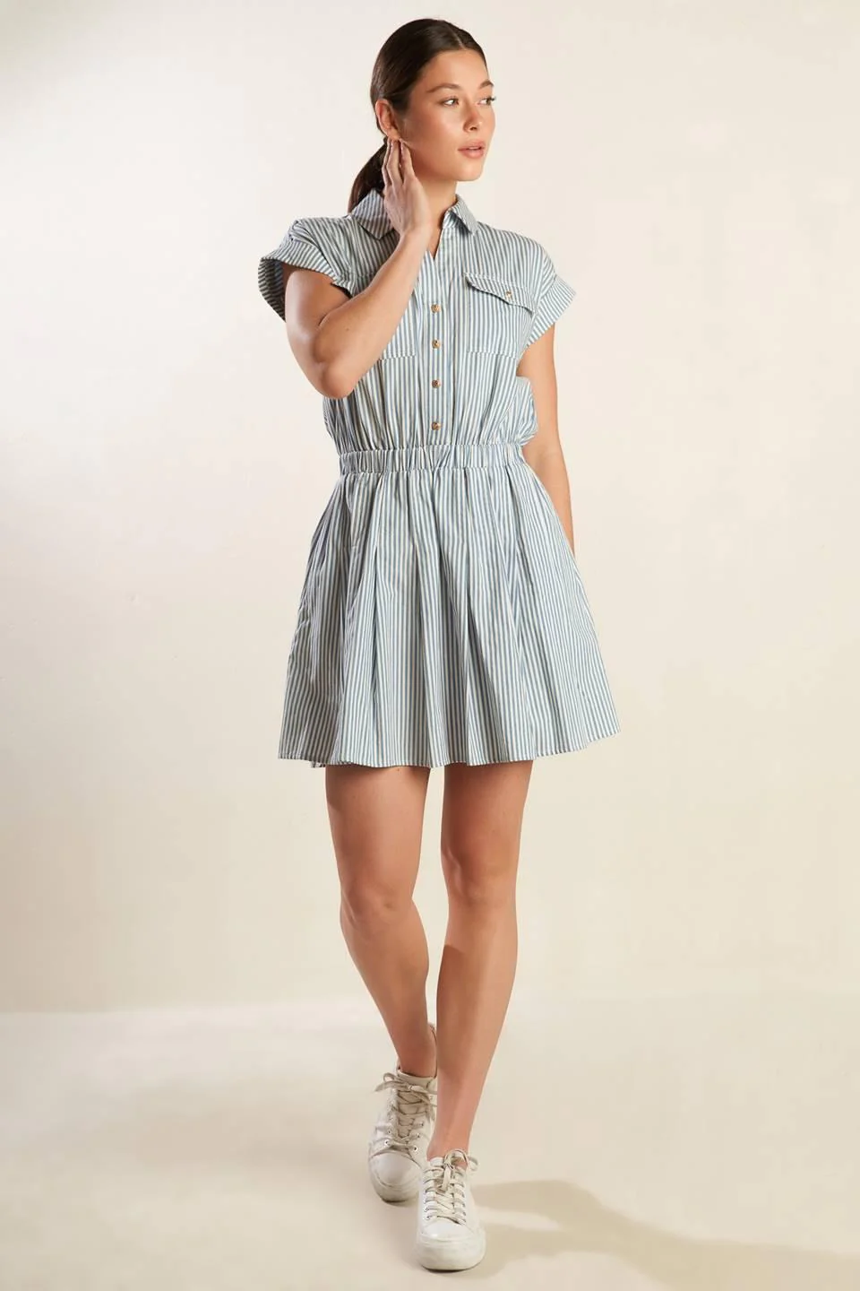 Champagne Toast Woven Mini Dress - Image 2