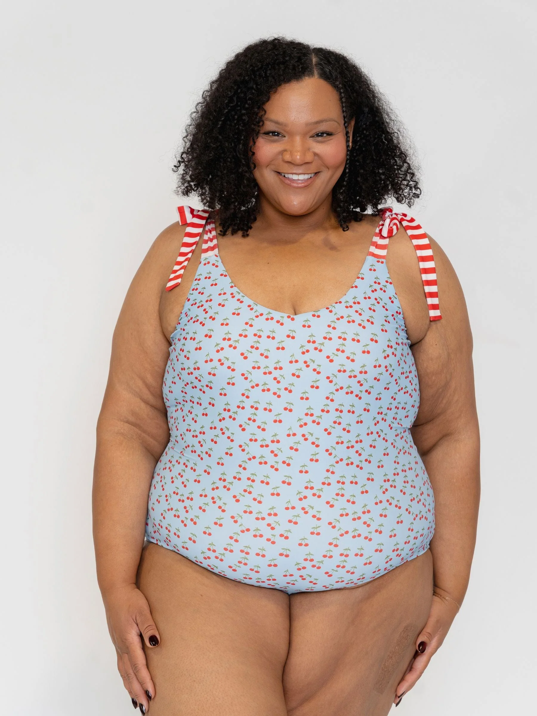 Cherries Shoulder-Tie One-Piece - Image 7