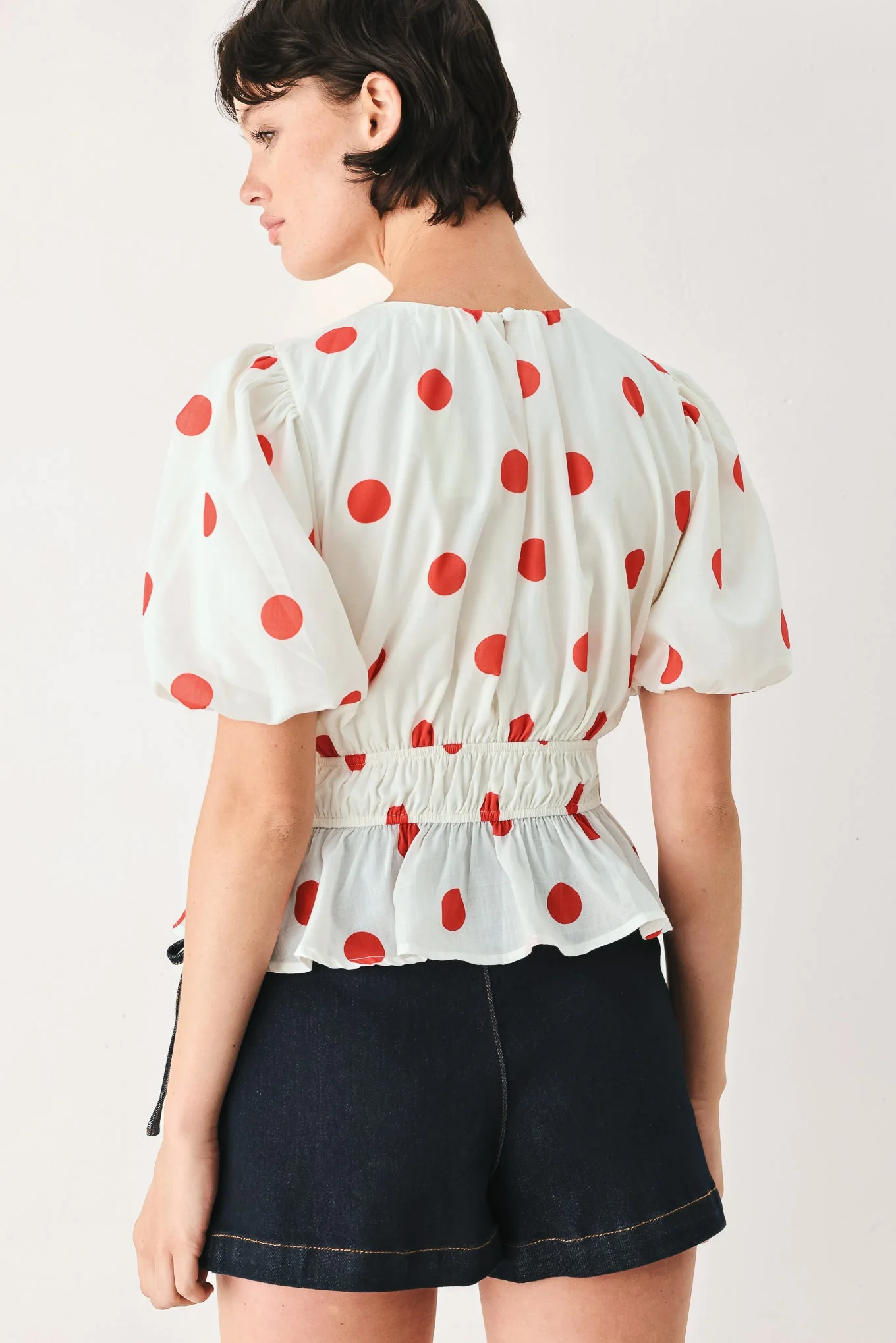 Cherry Kiss Polka Dot Woven Top - Image 6