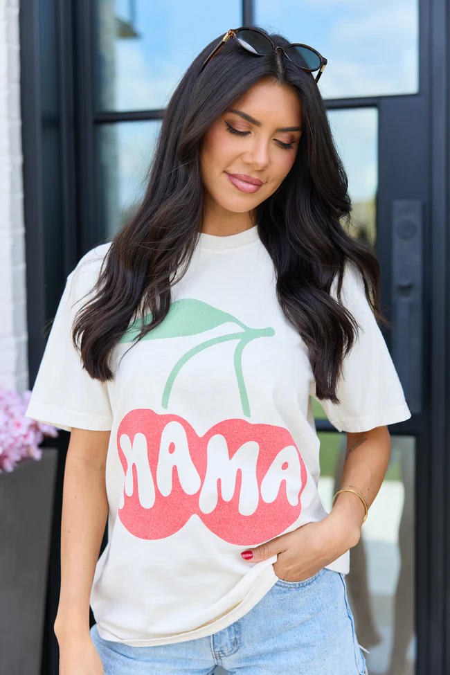 Cherry Mama Ivory Graphic Tee - Image 2