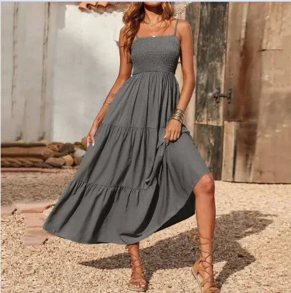Chic Chiffon Layered Swing Dress - Image 41