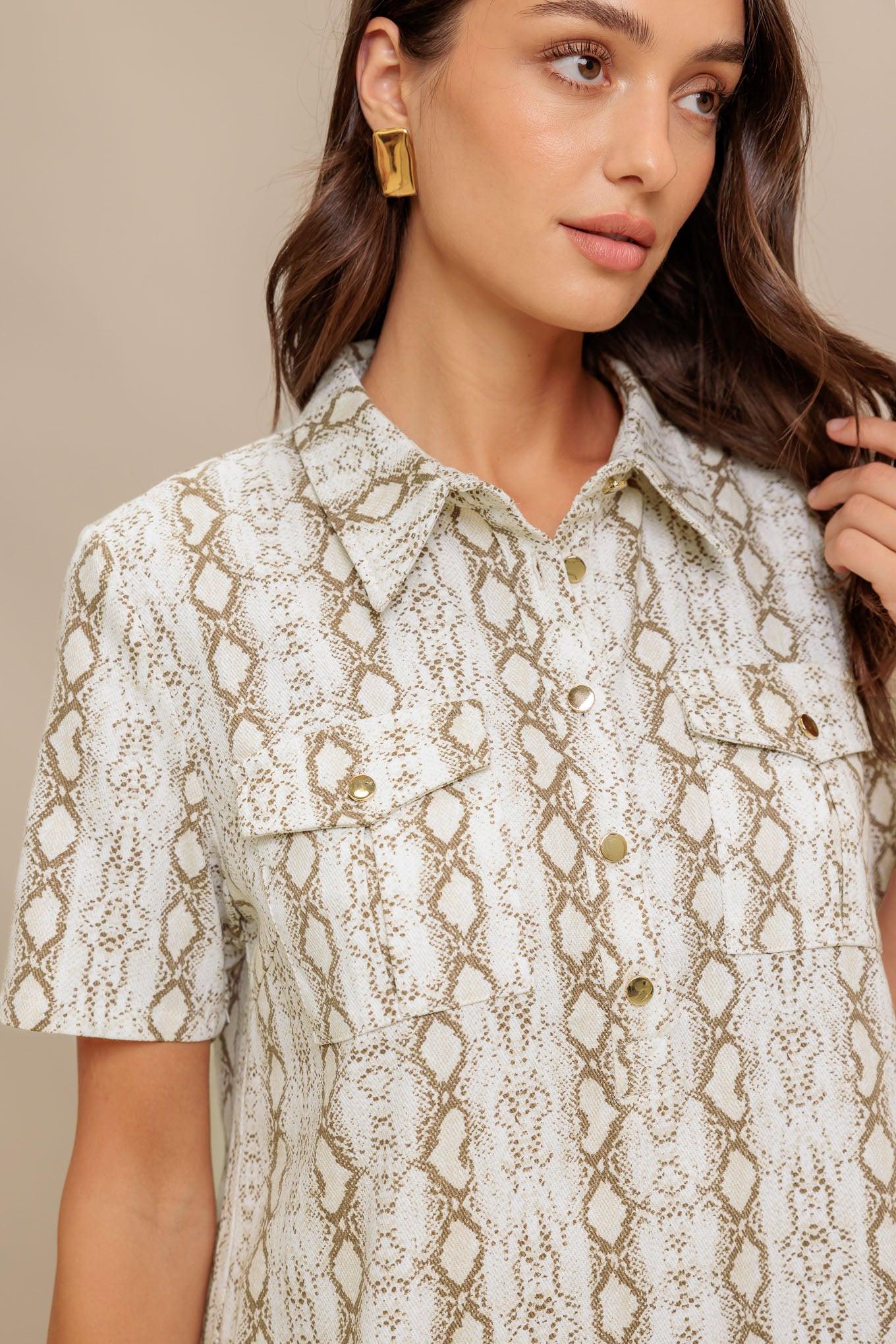 Chic Python Woven Mini Dress - Image 2