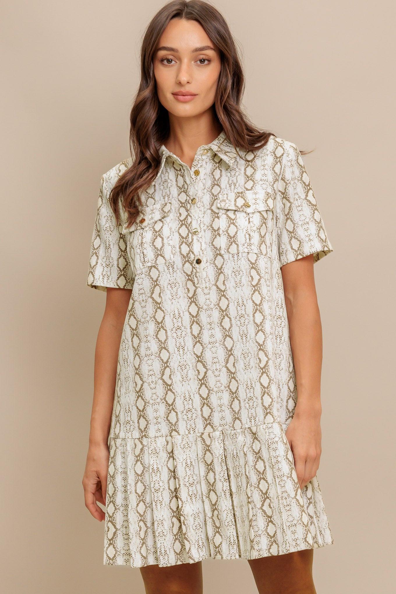 Chic Python Woven Mini Dress - Image 3