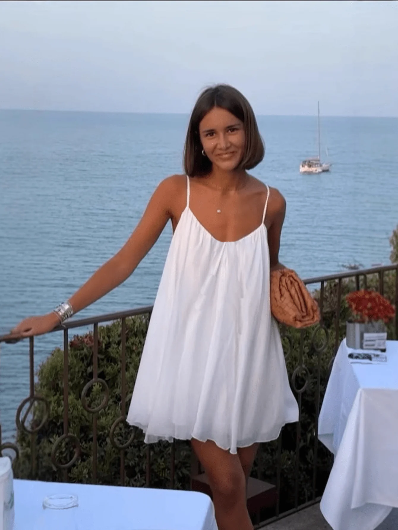 Chic YC Women's Flowy Spaghetti Strap Mini Dress V-Neck A-Line Summer Beach Cover-Up Dress - Image 8