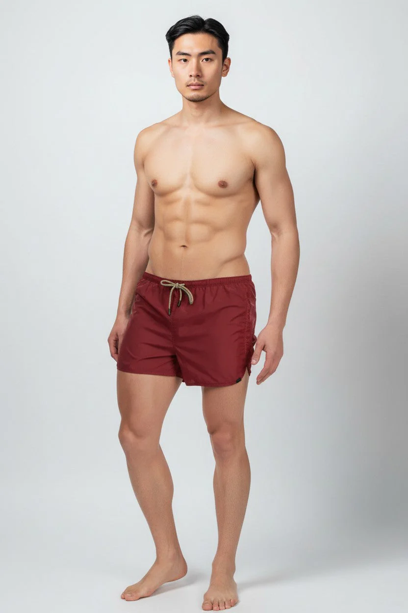 Christian Audigier Low Waist Swim Shorts, Waist Tie and Side Pockets BMS6190008M - Image 4
