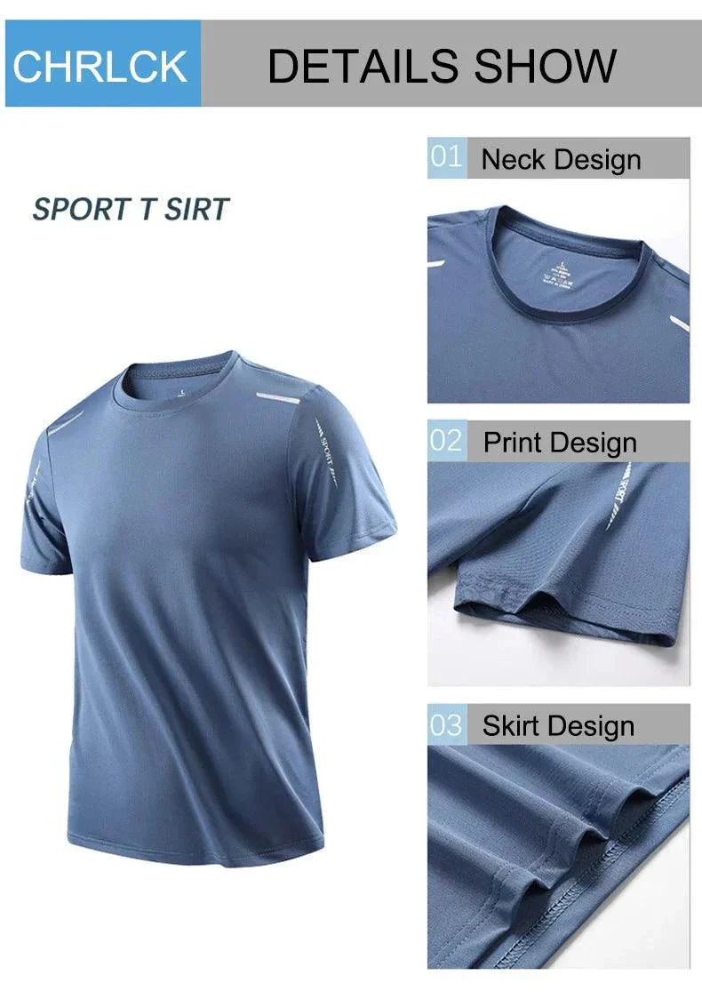CHRLCK Men's Quick Dry Running T Shirt Size M Breathable Outdoor Sports Tee Hiking Fishing Summer Essentials - Image 10