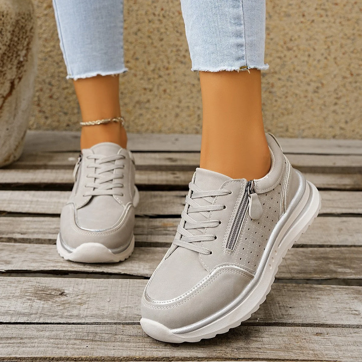 Chunky Heel Side-Zip High-Top Sneaker Boots – 3 Colors EU 36–43 - Image 7