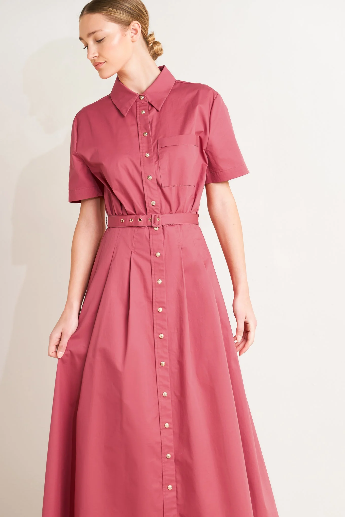Cinched Couture Woven Midi Dress - Image 7