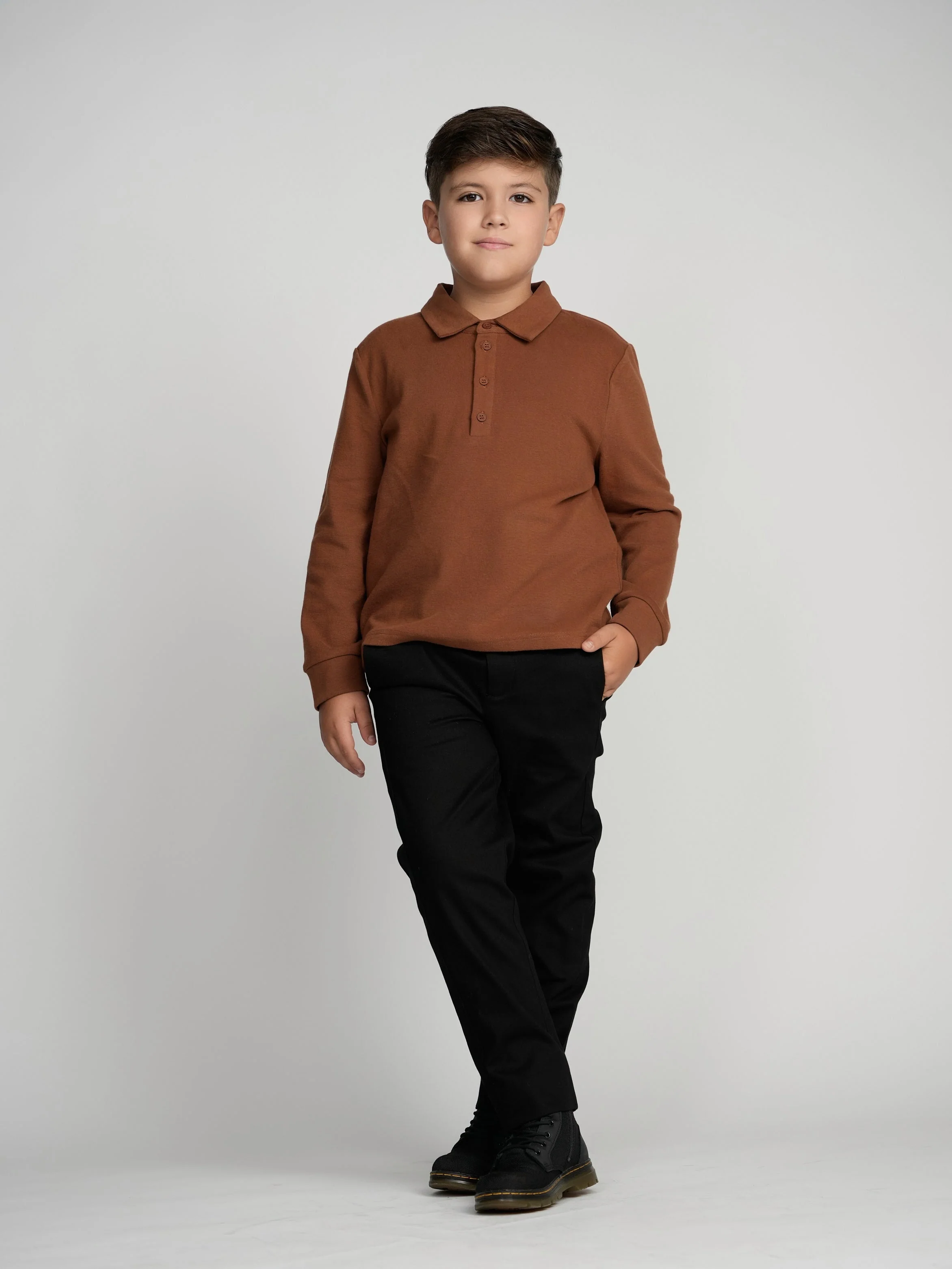 Cinnamon Cuffed Polo (Long Sleeve) - Image 4