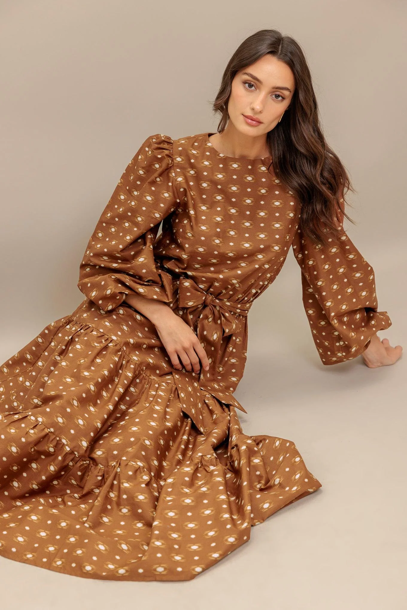 Cinnamon Waltz Woven Midi Dress - Image 4