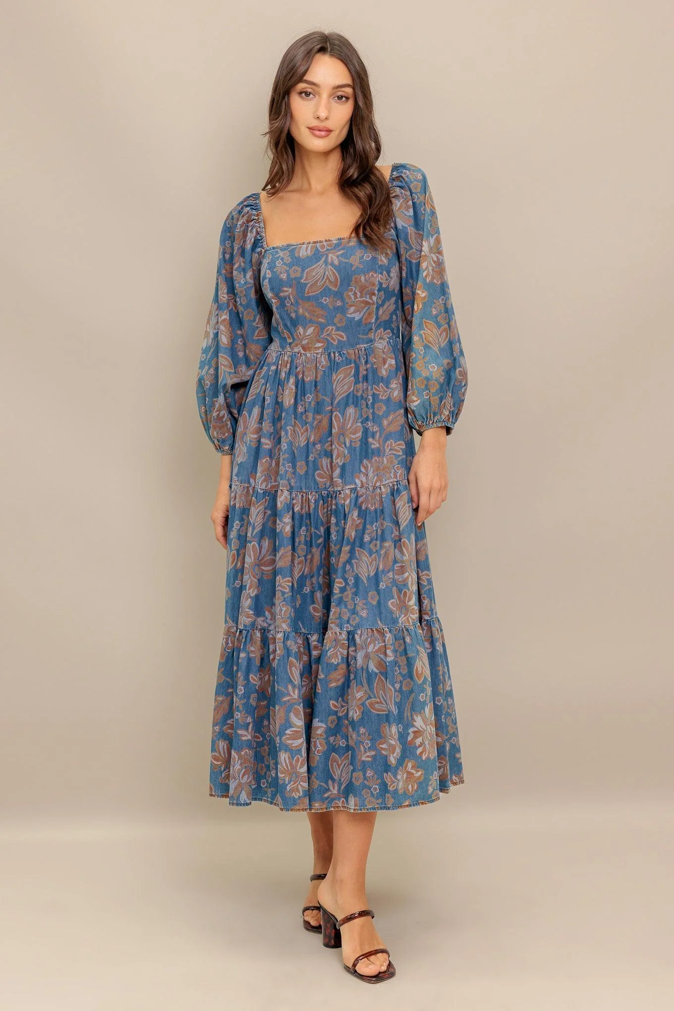 Circle of Friends Denim Midi Dress - Image 3