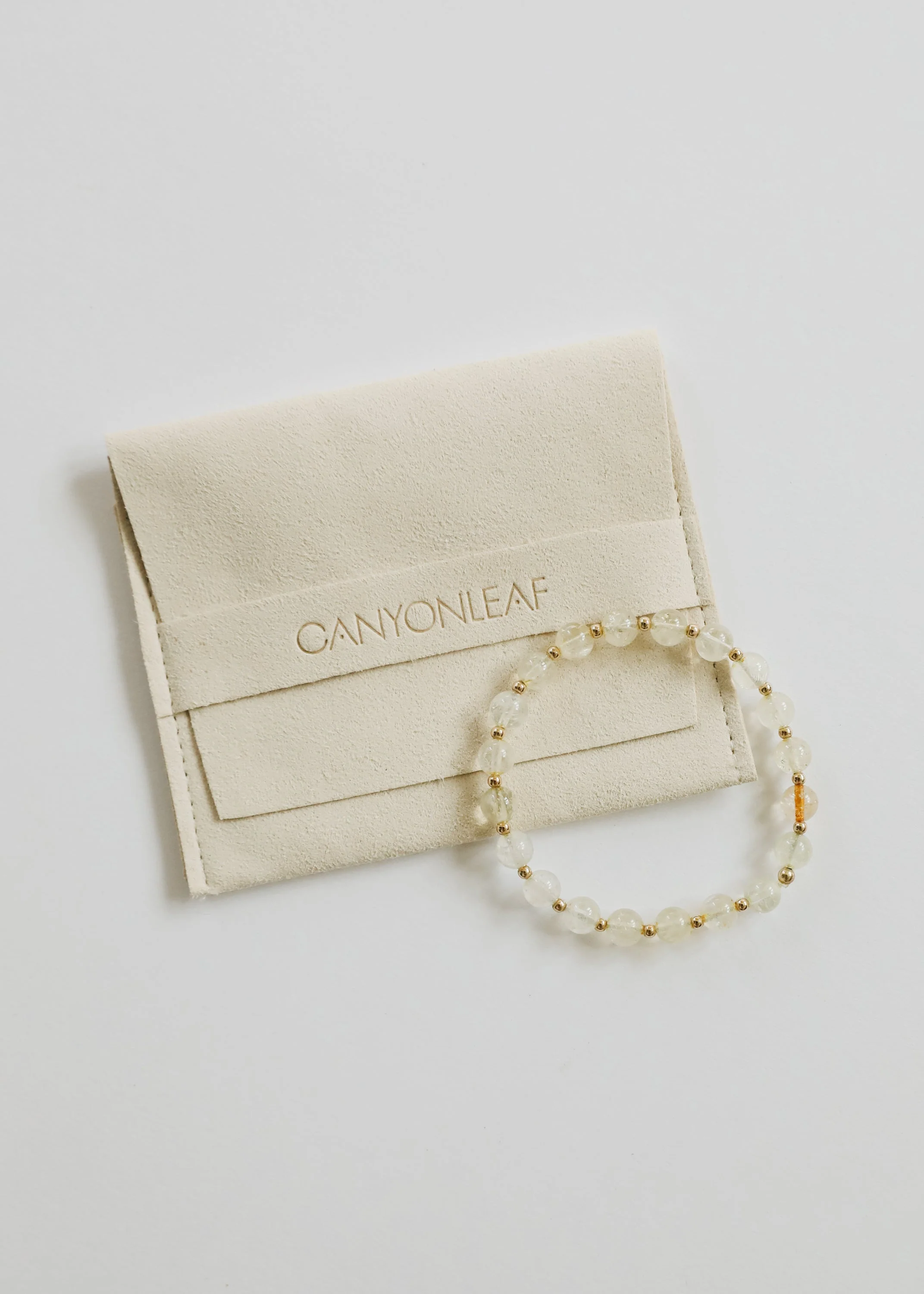 Citrine Gemstone + 14K Gold Filled Beaded Stretch Bracelet - Image 9