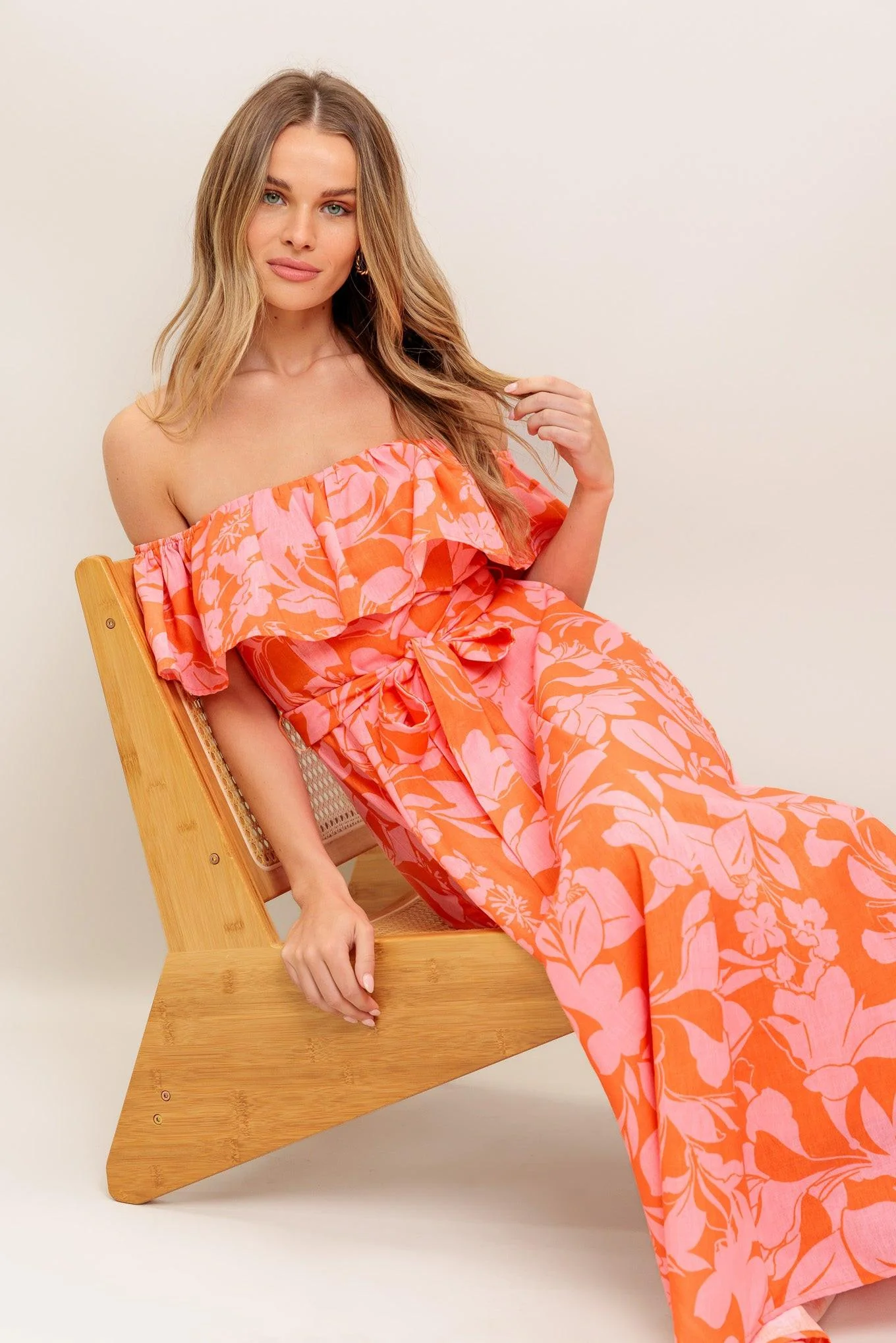 Citrus Garden Woven Midi Dress