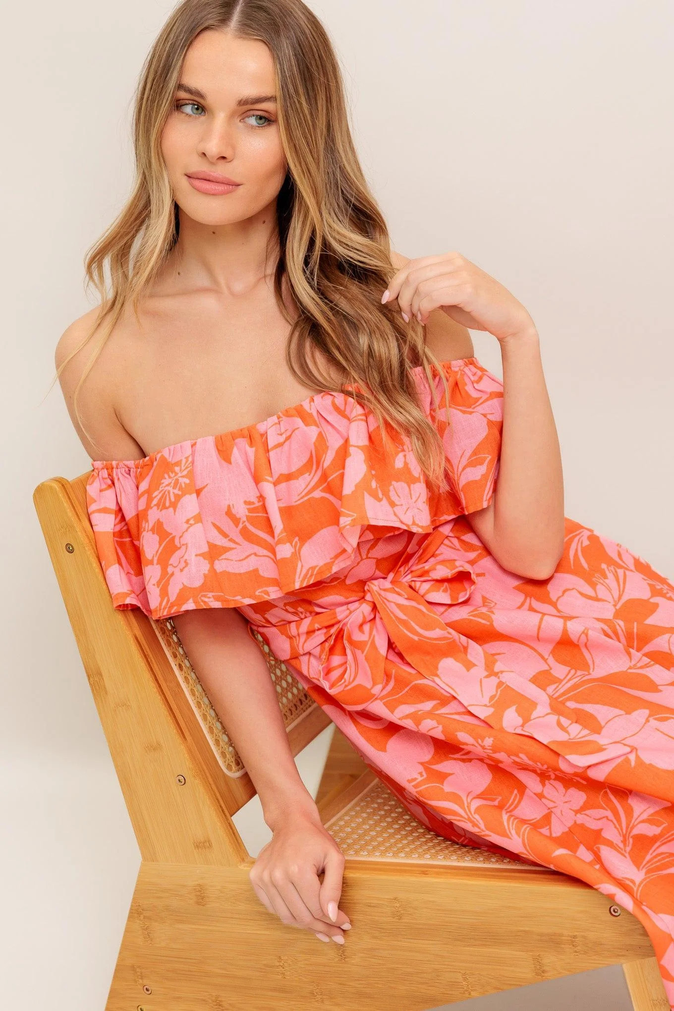 Citrus Garden Woven Midi Dress - Image 8