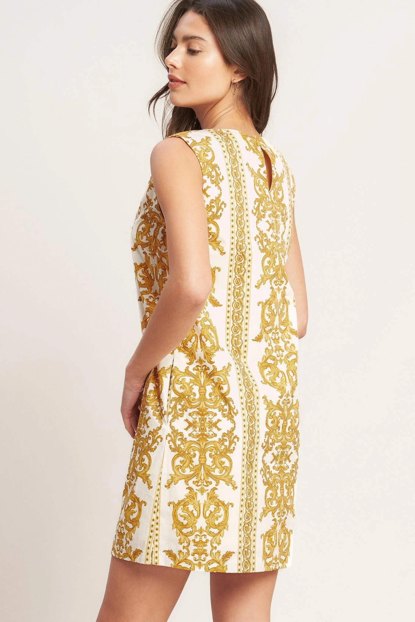 City Girl With Edge Woven Mini Shift Dress - Image 6