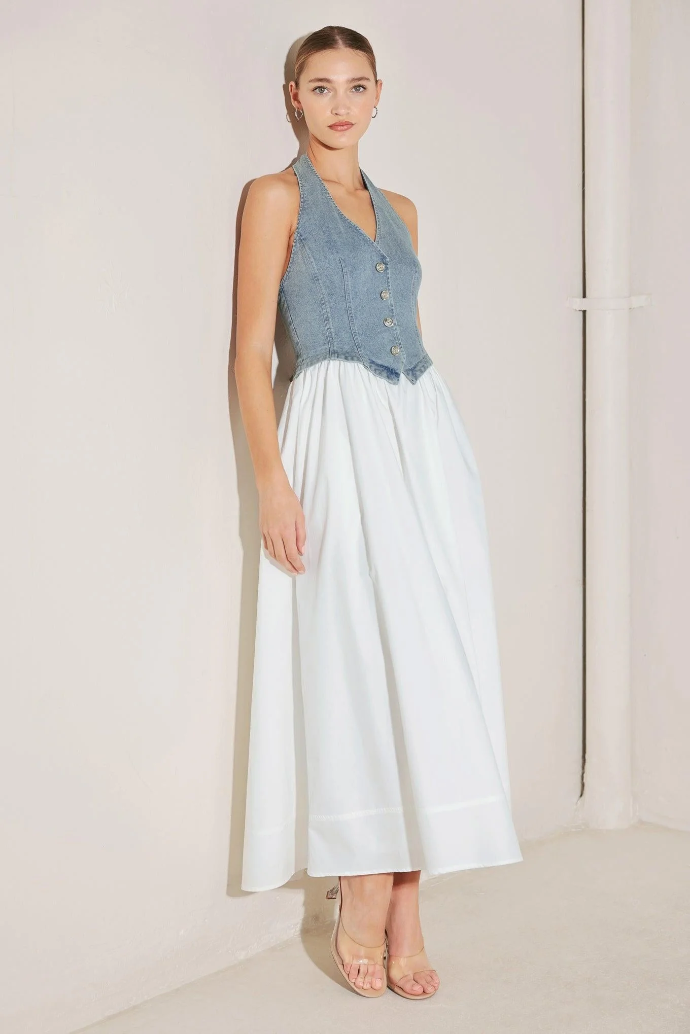City to Coast Woven Midi Dress - Image 4