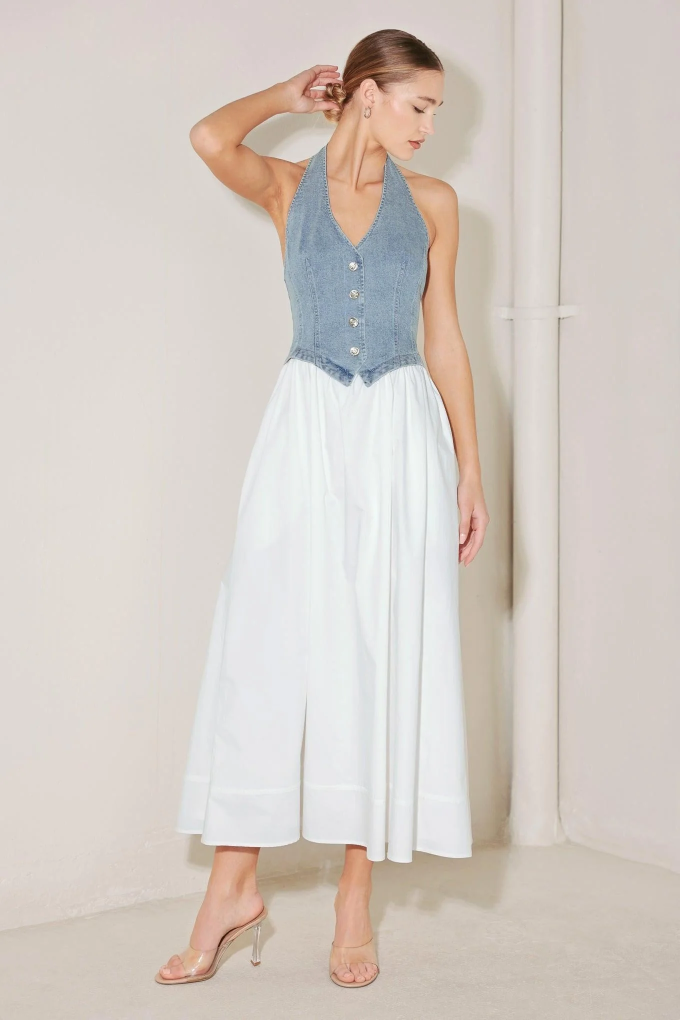 City to Coast Woven Midi Dress - Image 6