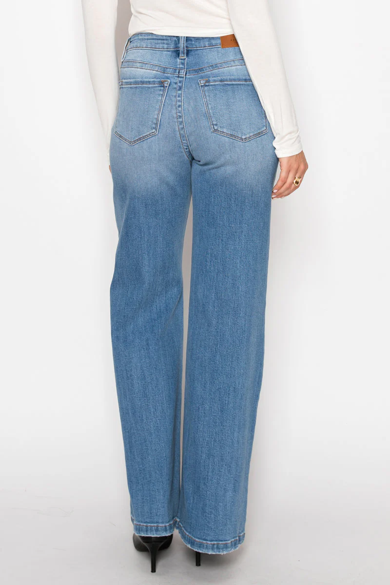 Claudia Tummy Control 90's Vintage High Rise Stretch Wide Jeans - Image 8
