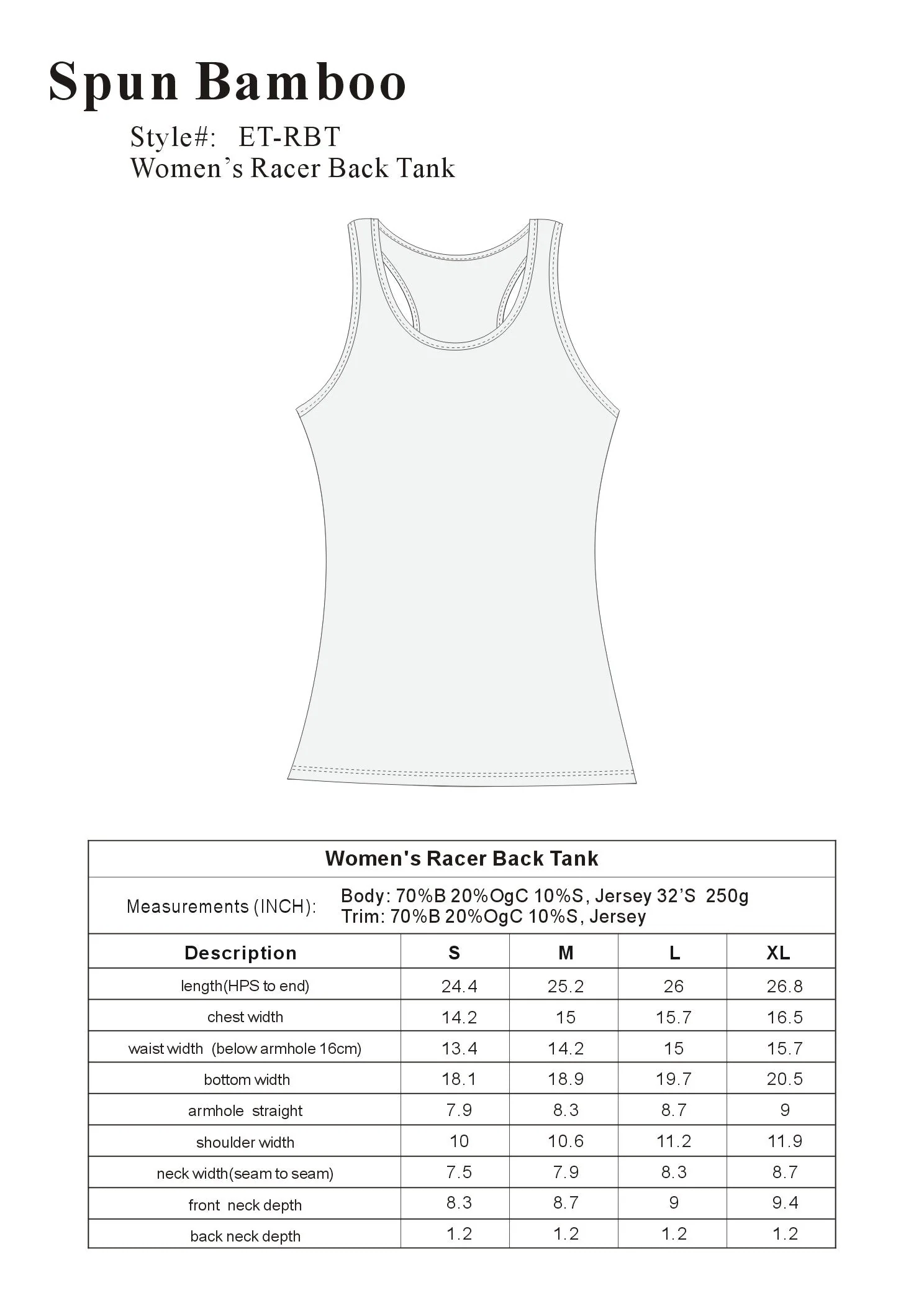 Clearance Women's Bamboo/Cotton Racer Back Tank Top - Image 15
