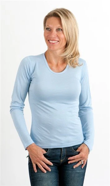 Clearance Women's Scoop Neck 100% Bamboo Viscose Long Sleeve Shirt - Image 12