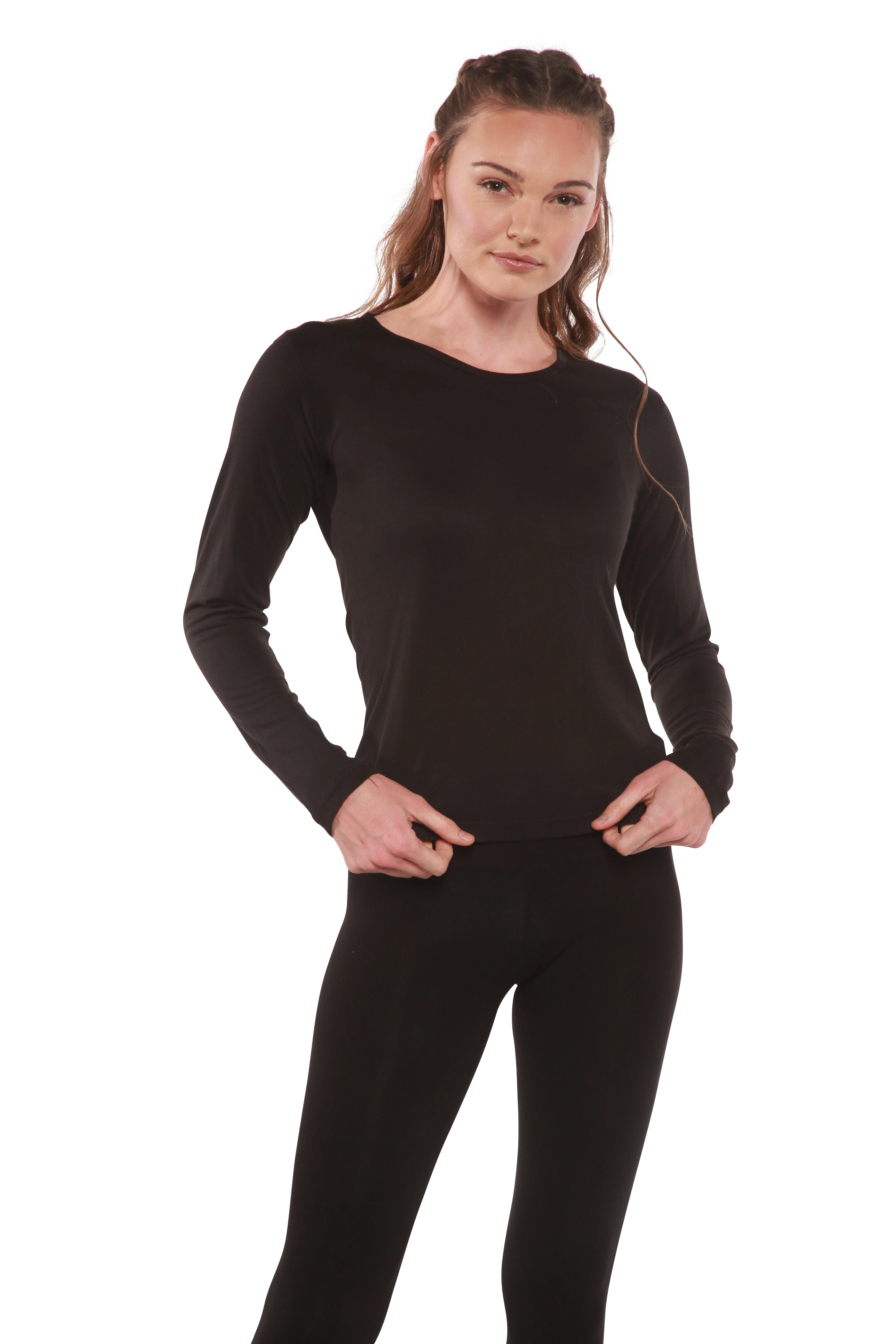 Clearance Women's Scoop Neck 100% Bamboo Viscose Long Sleeve Shirt - Image 2