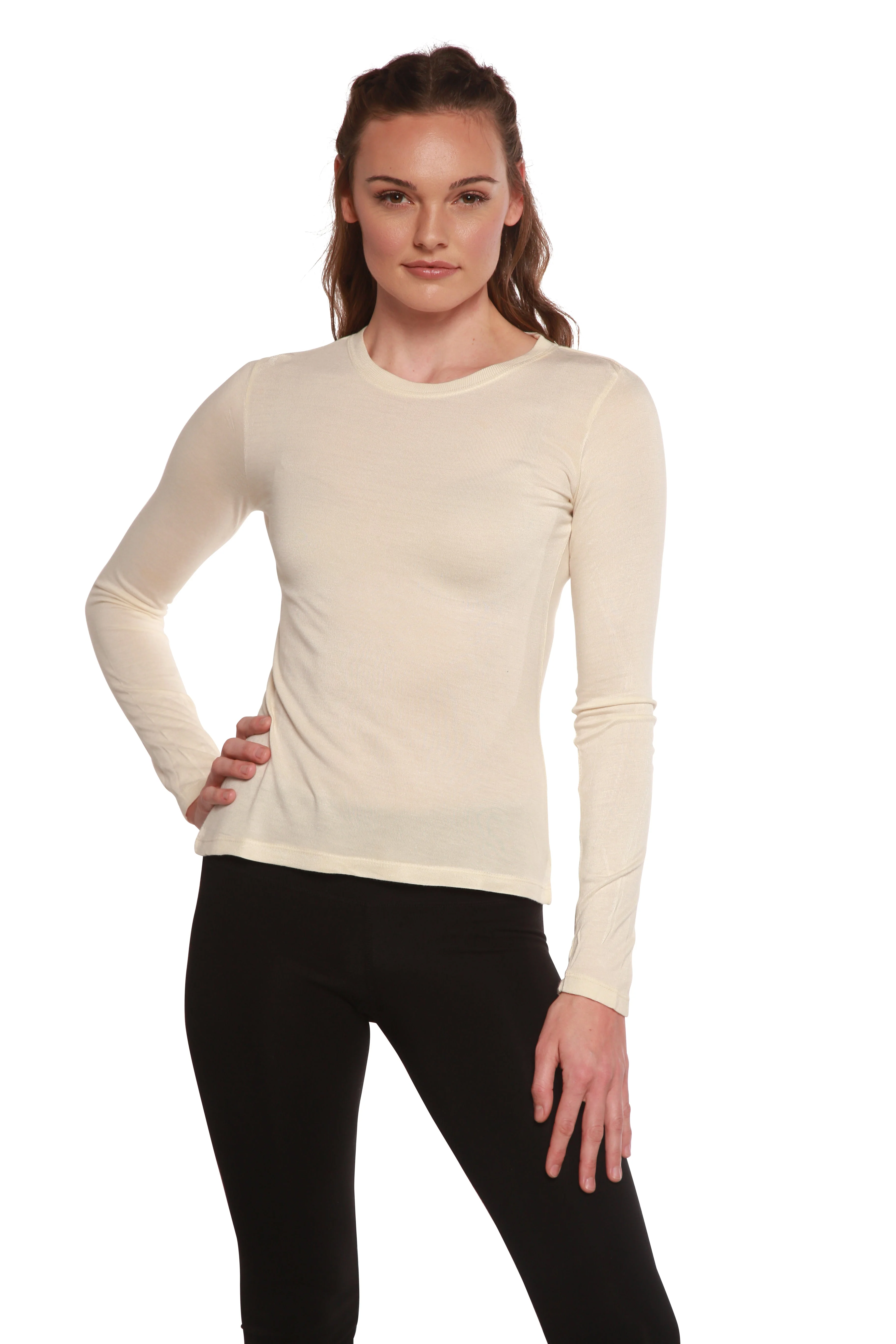 Clearance Women's Scoop Neck 100% Bamboo Viscose Long Sleeve Shirt - Image 6