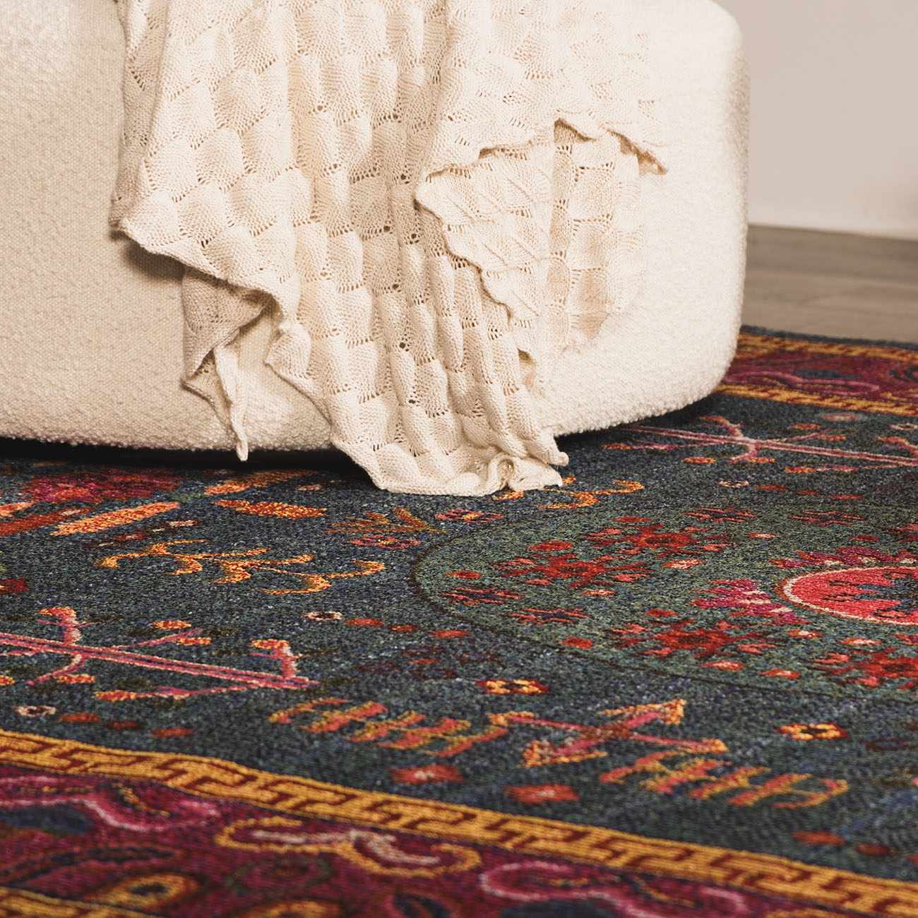 Cleveland Colorful Traditional Area Rug - Teal, Aqua, Navy - Image 4
