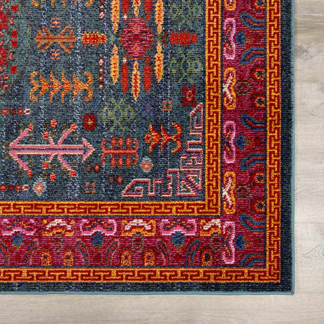 Cleveland Colorful Traditional Area Rug - Teal, Aqua, Navy - Image 7