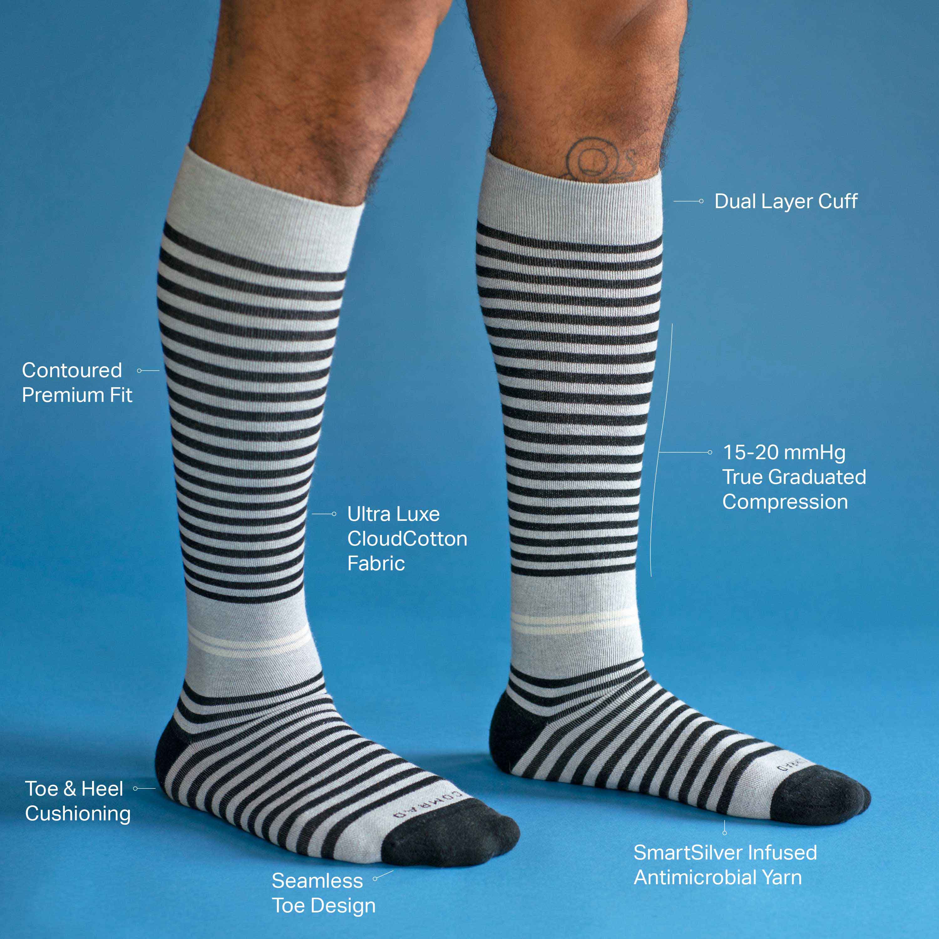 CloudCotton Compression Socks - Stripes - Image 4