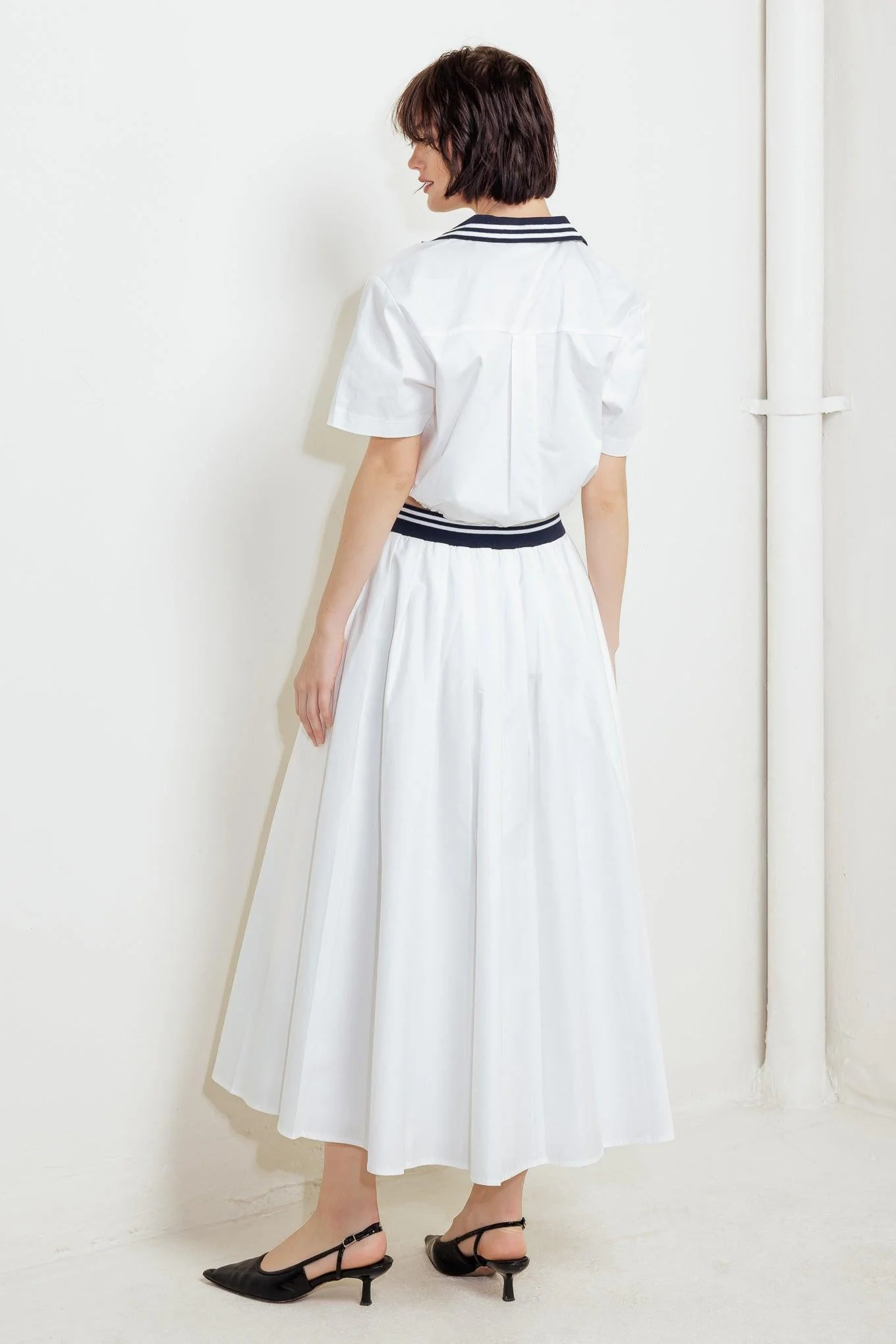 Coastal Collar Woven Midi Skirt - Image 3