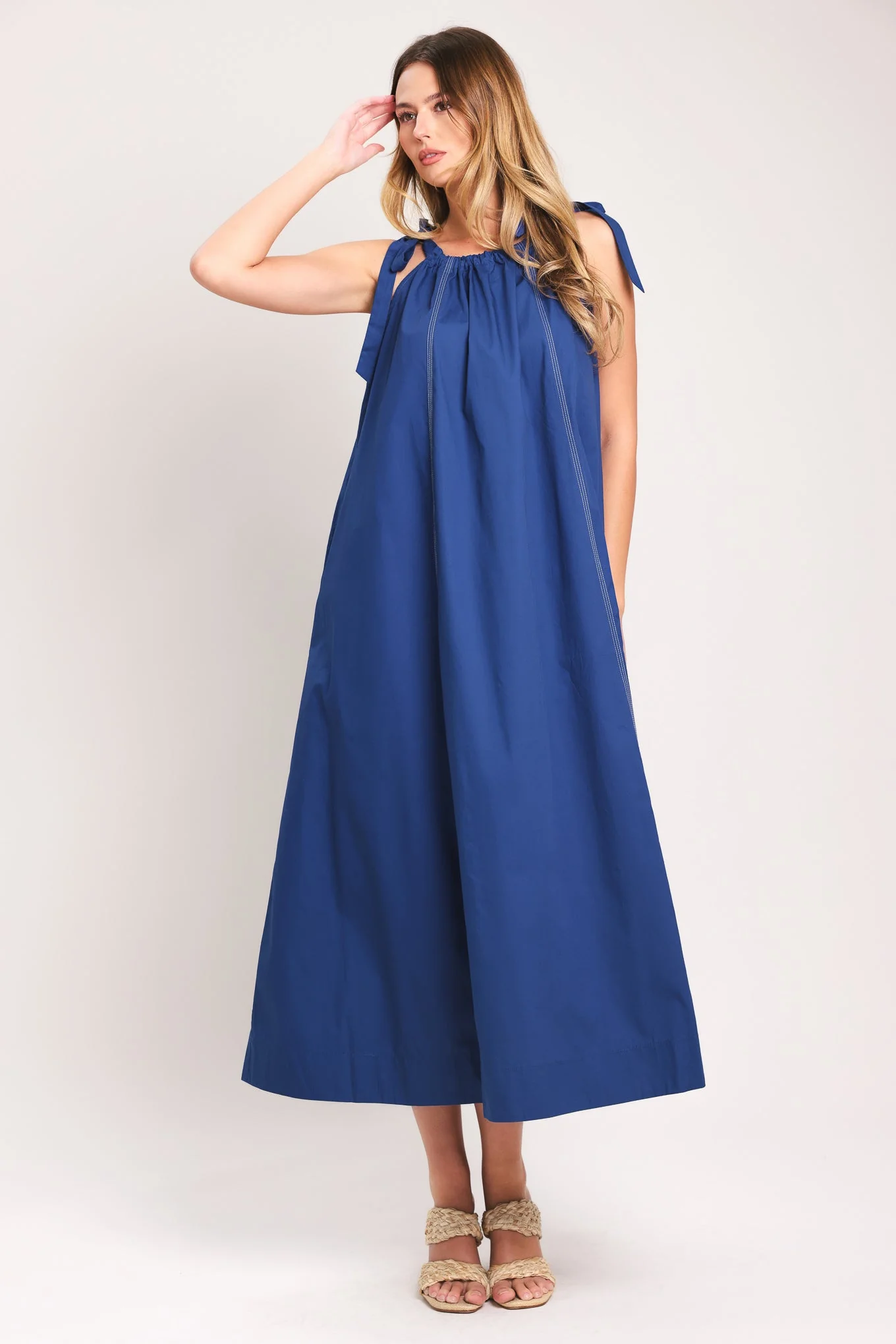 Coastal Ease Woven Midi Dress - Image 6