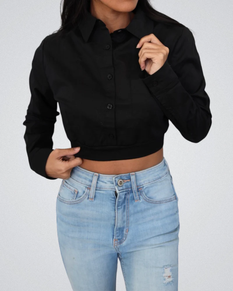 Collared Button Down Halftee - Image 5