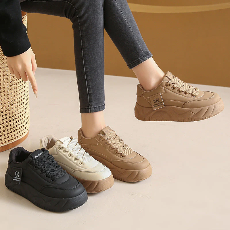 Color Block Height Increasing Sneakers – Lace-Up Low Top - Image 5