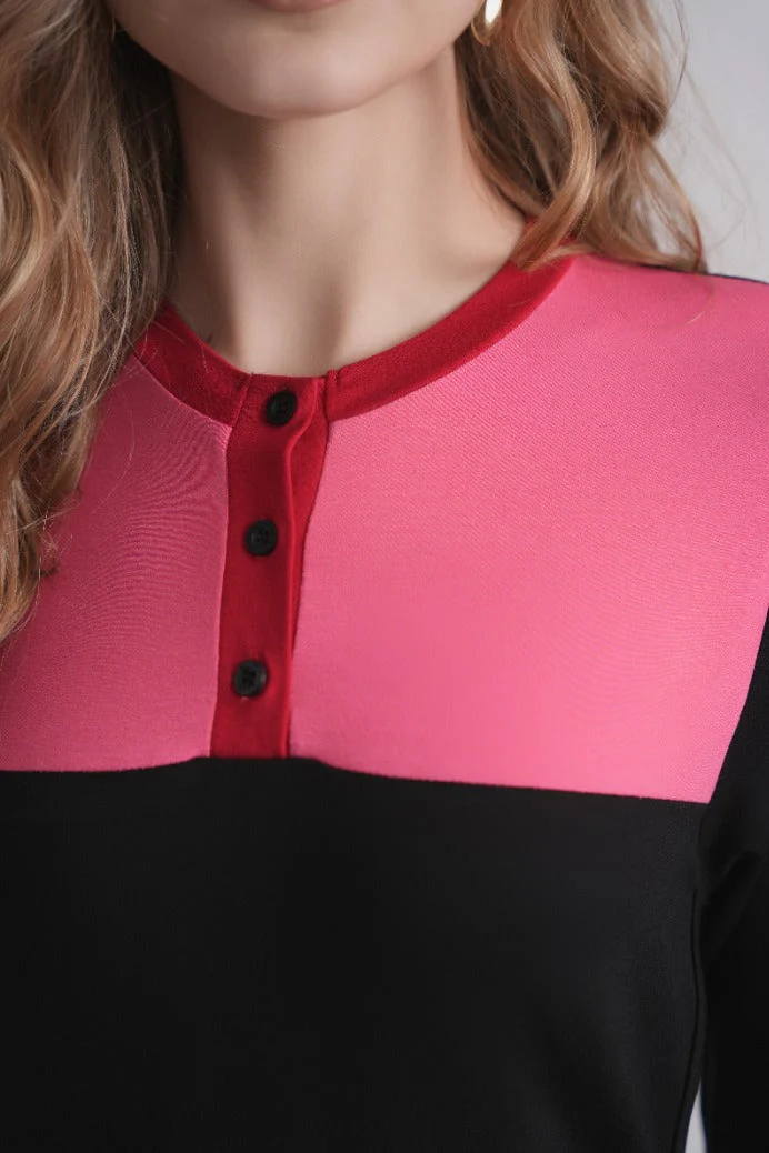 Colorblock Nursing Nightgown - Image 2