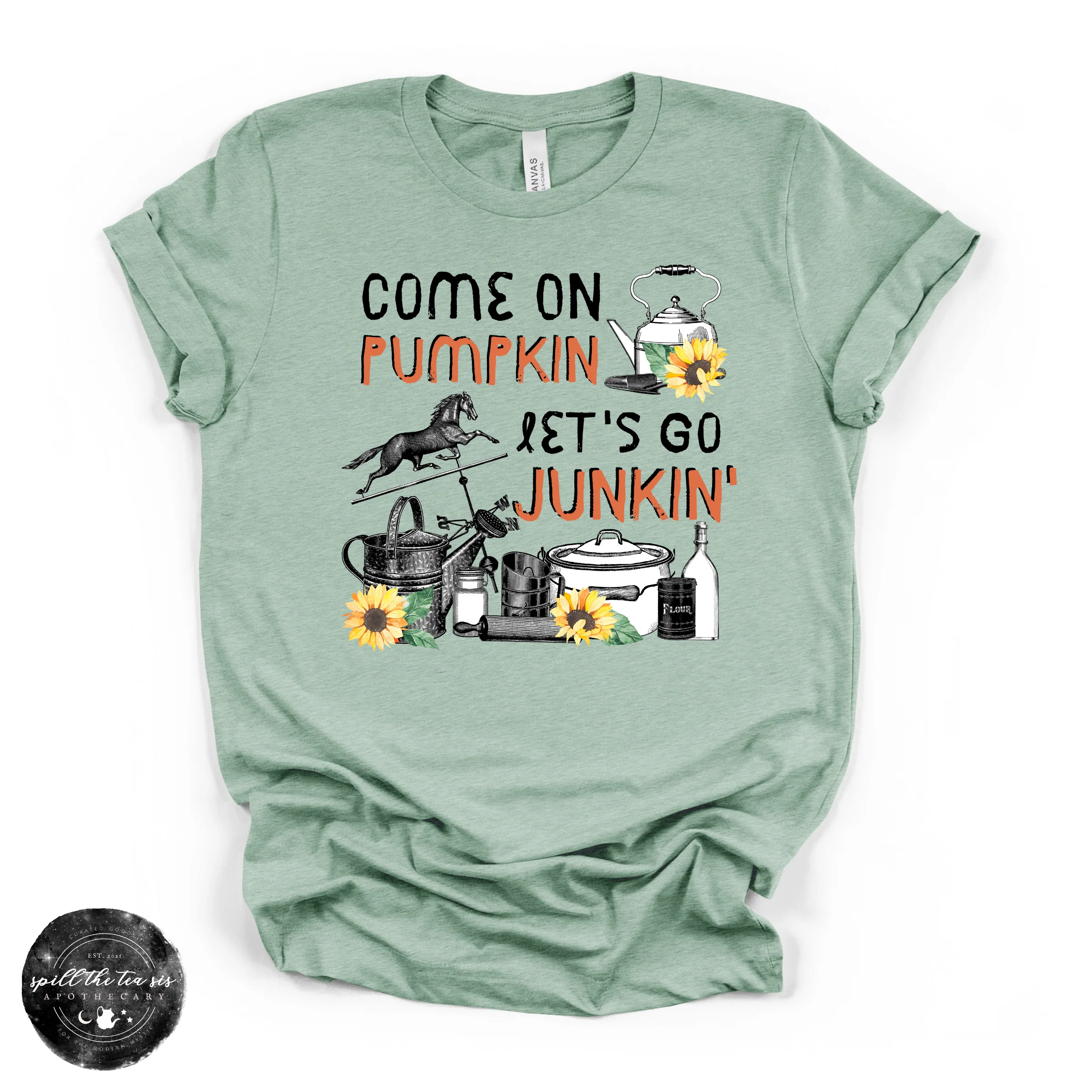 Come On Pumpkin Let’s Go Junkin Tee | Vintage Market Graphic T-Shirt