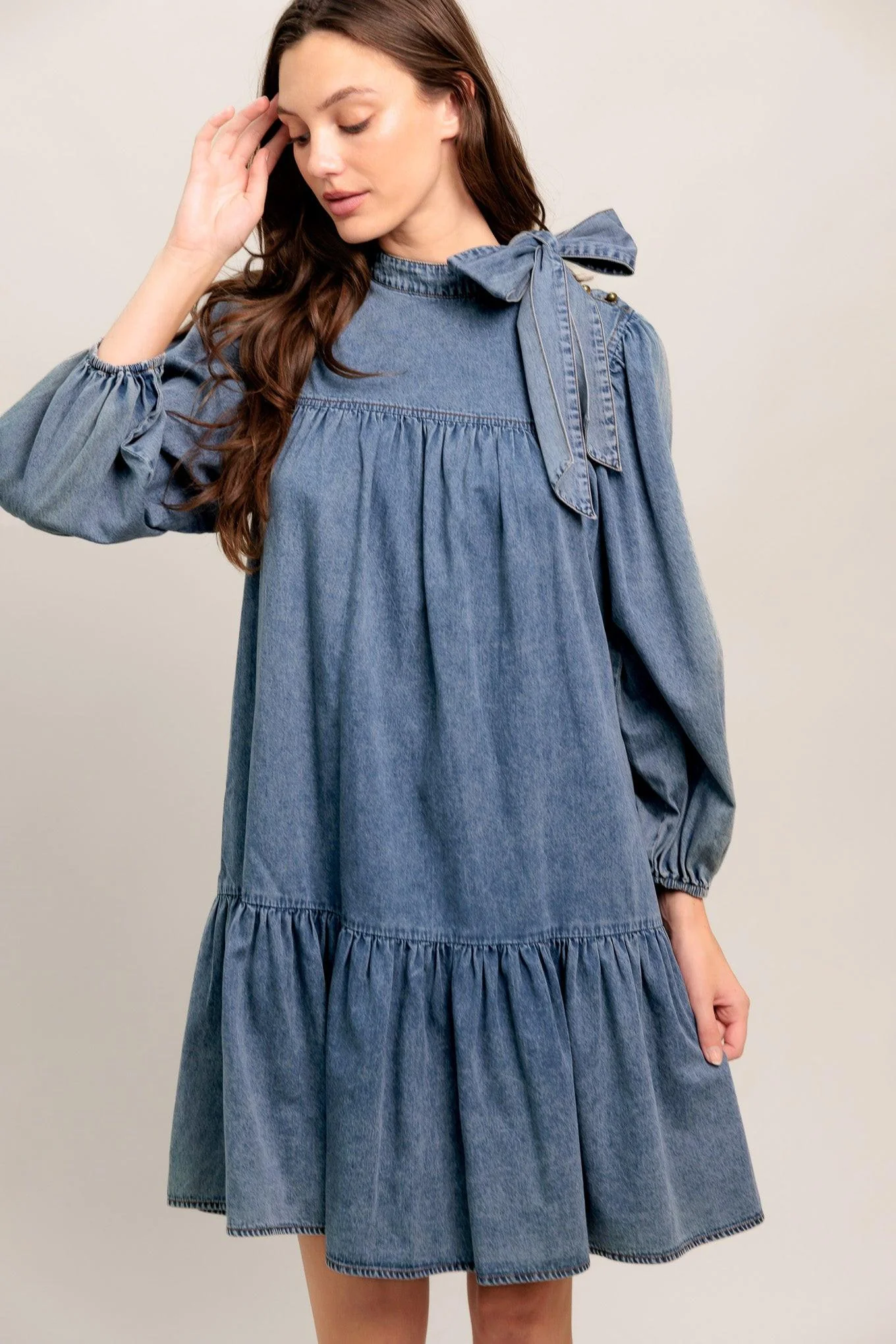 Common Ground Light Weight Denim Mini Dress - Image 3