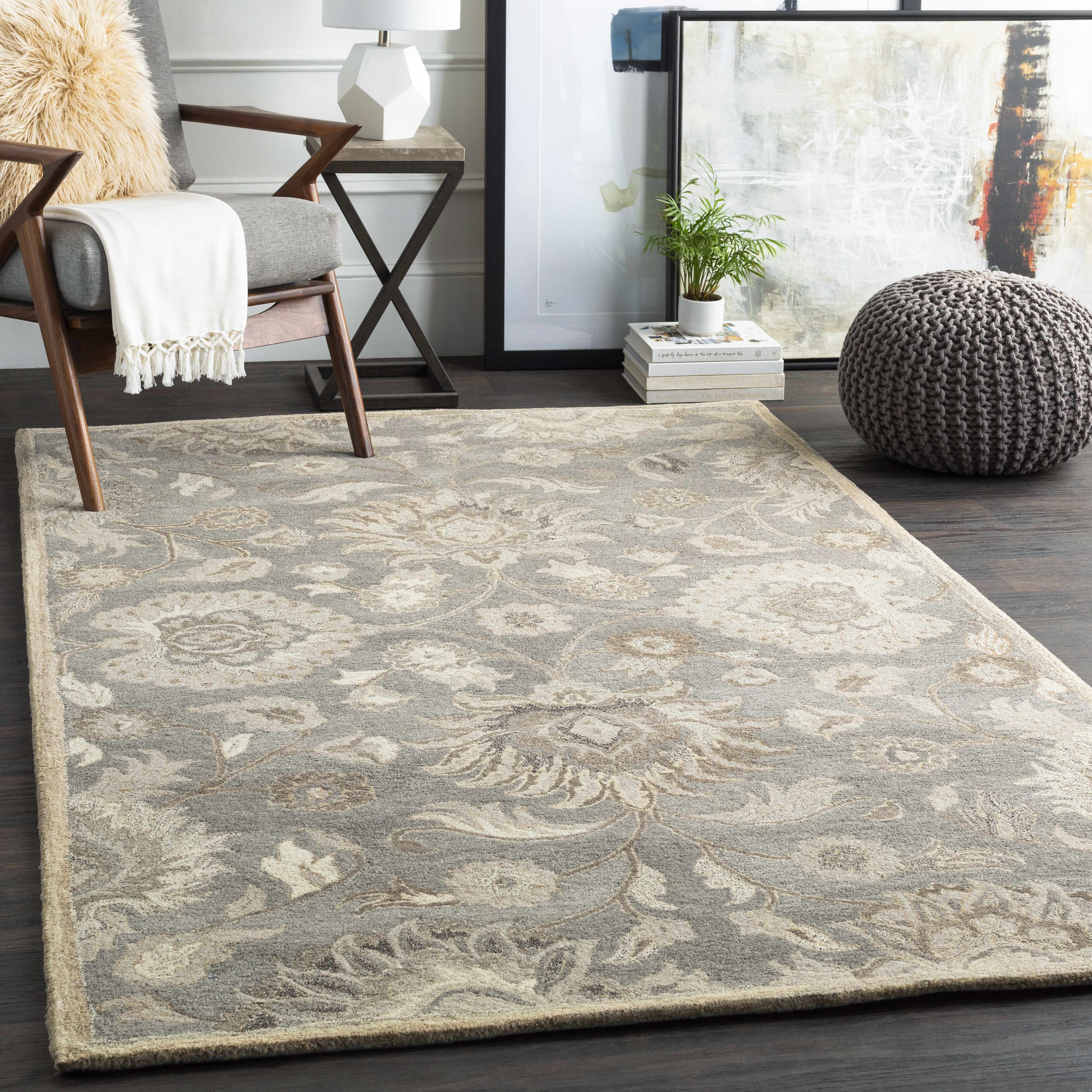 Conesus 1195 Hand Tufted Ivory & Taupe Wool Rug - Image 2