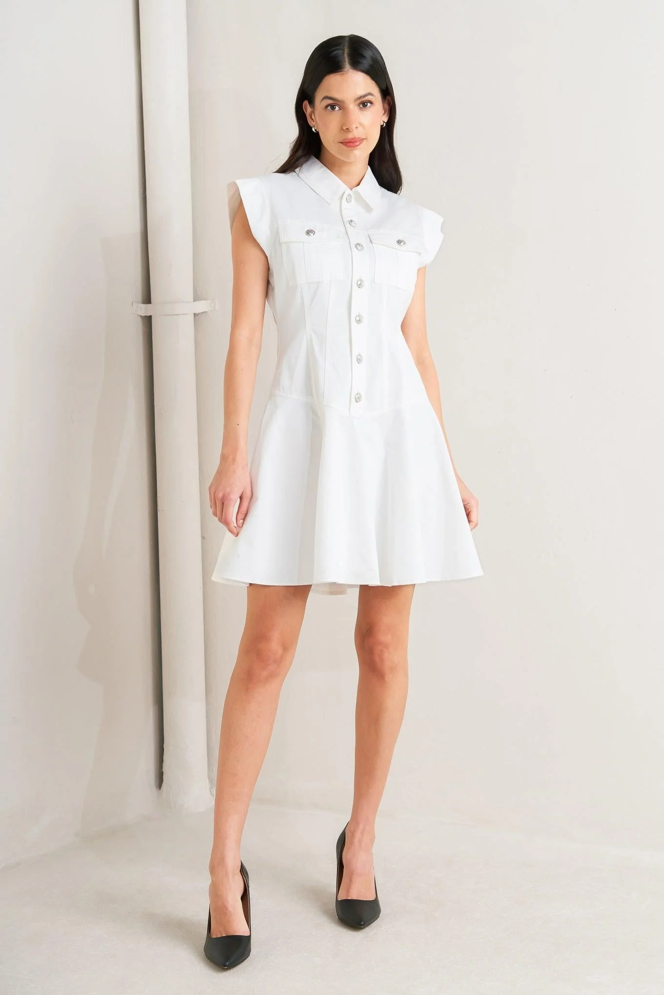 Confidently Yours White Woven Mini Dress - Image 3