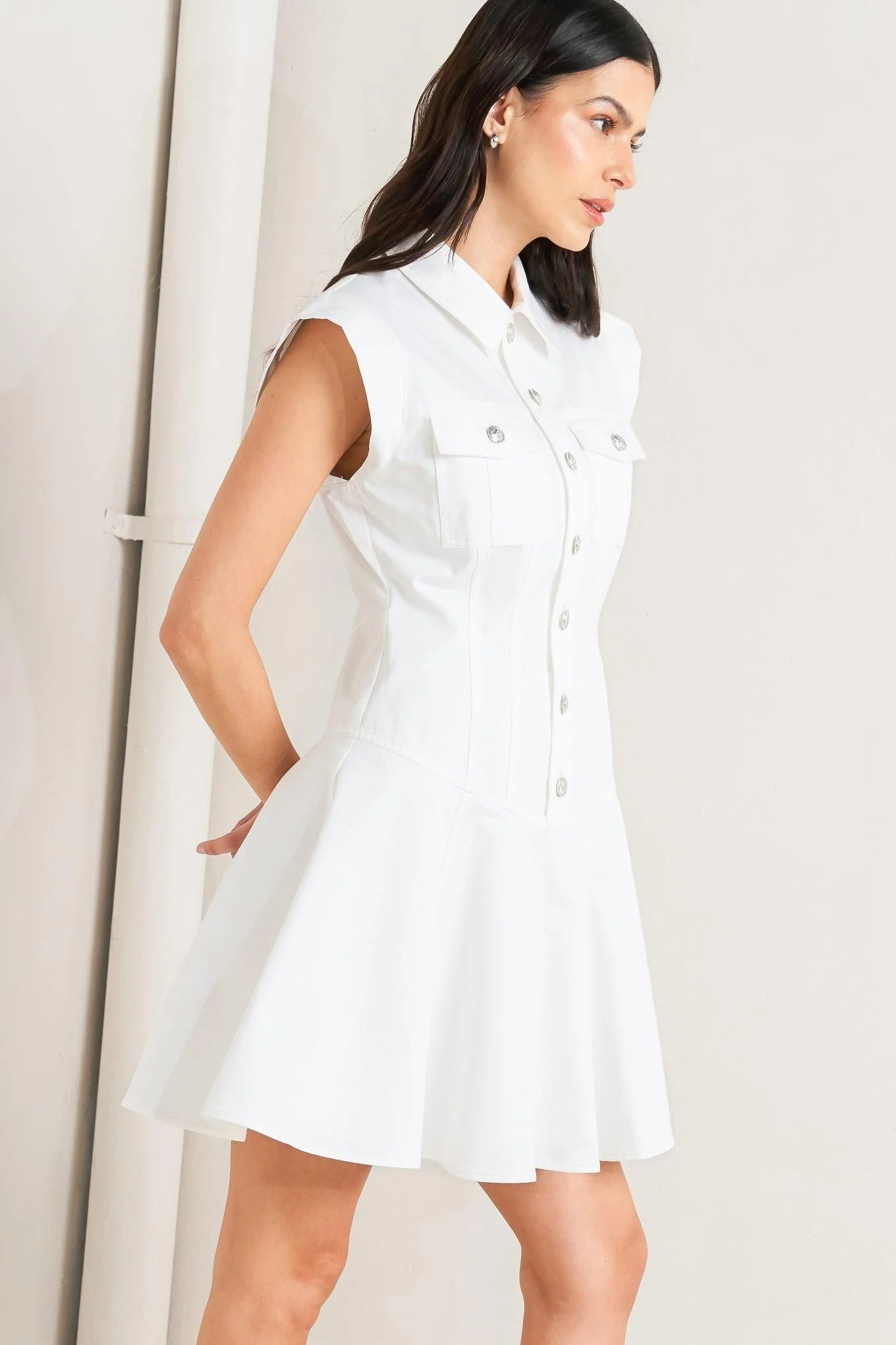 Confidently Yours White Woven Mini Dress - Image 6