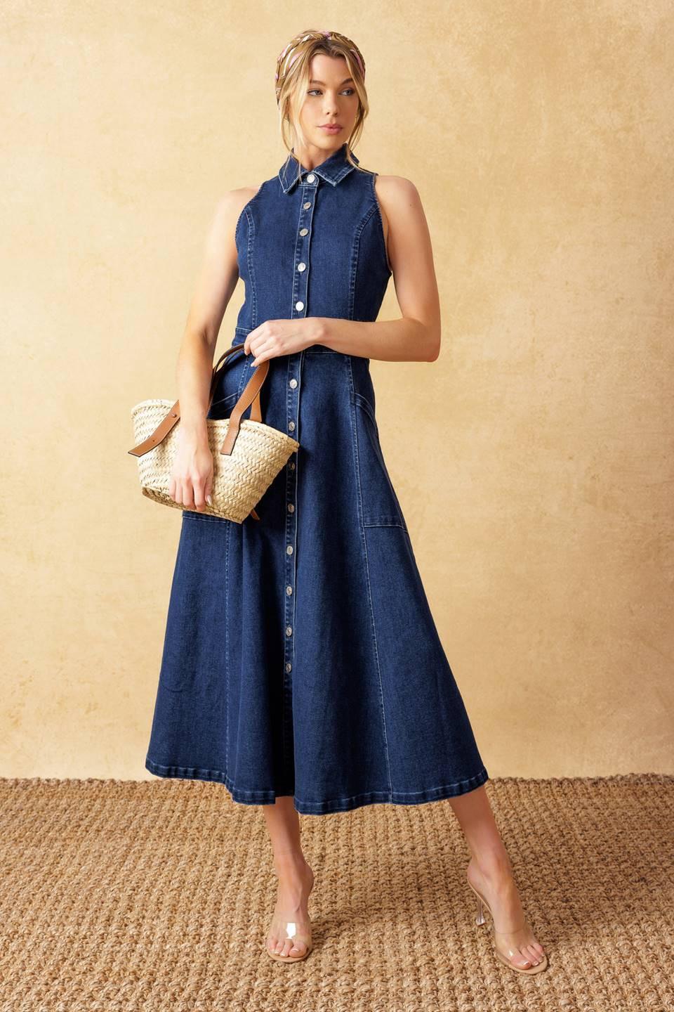 Cool Girl Denim Midi Dress - Image 3