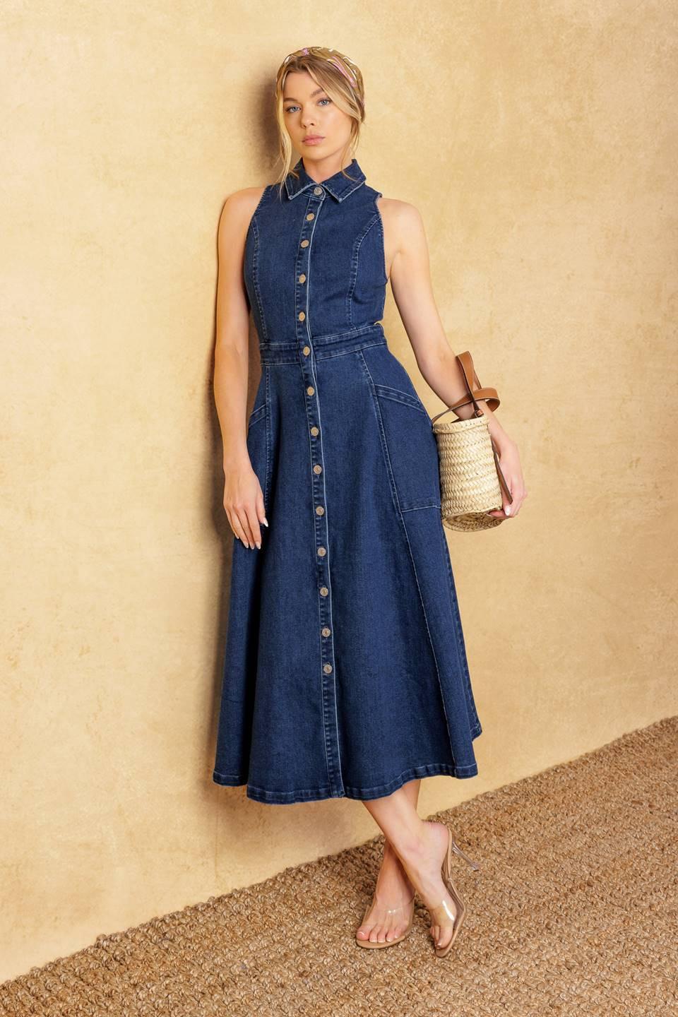 Cool Girl Denim Midi Dress - Image 5