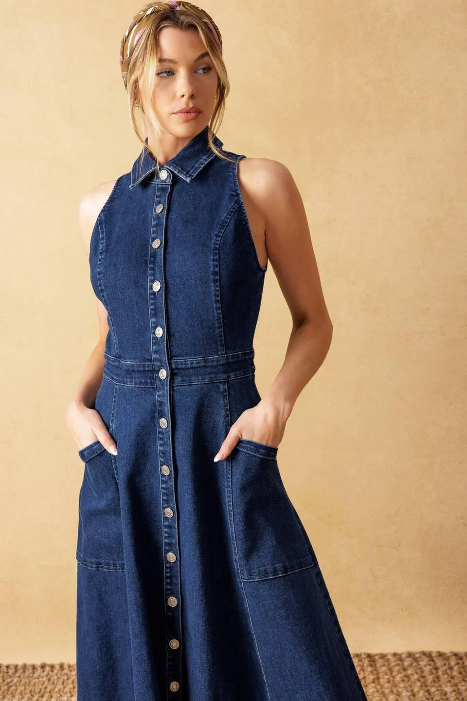 Cool Girl Denim Midi Dress - Image 8
