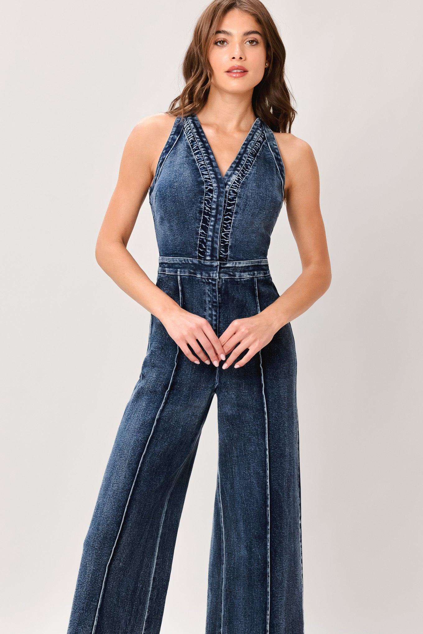 Cool Structure Denim Jumpsuit - Image 5