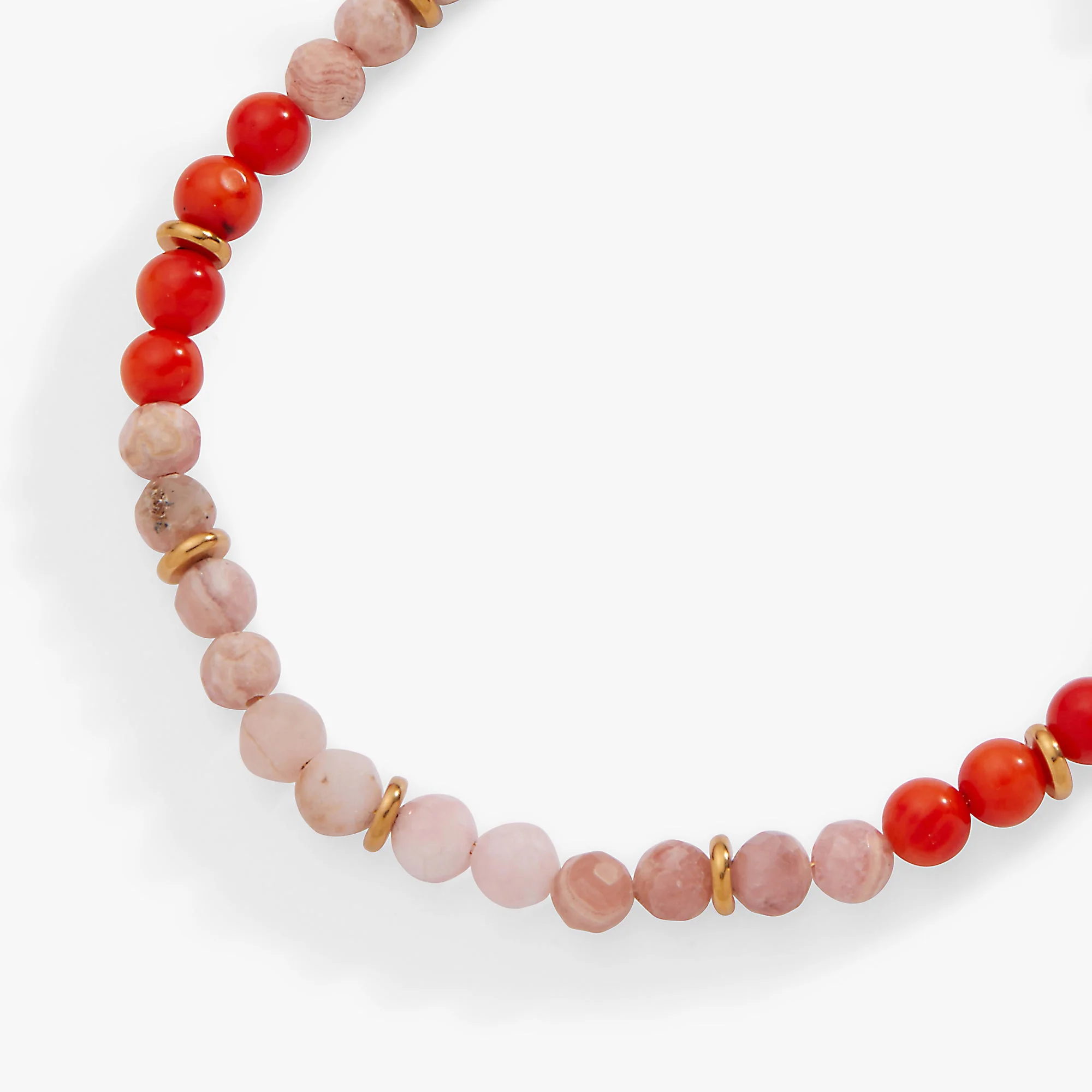 Coral Ombre Semi-Precious Beaded Anklet - Image 3