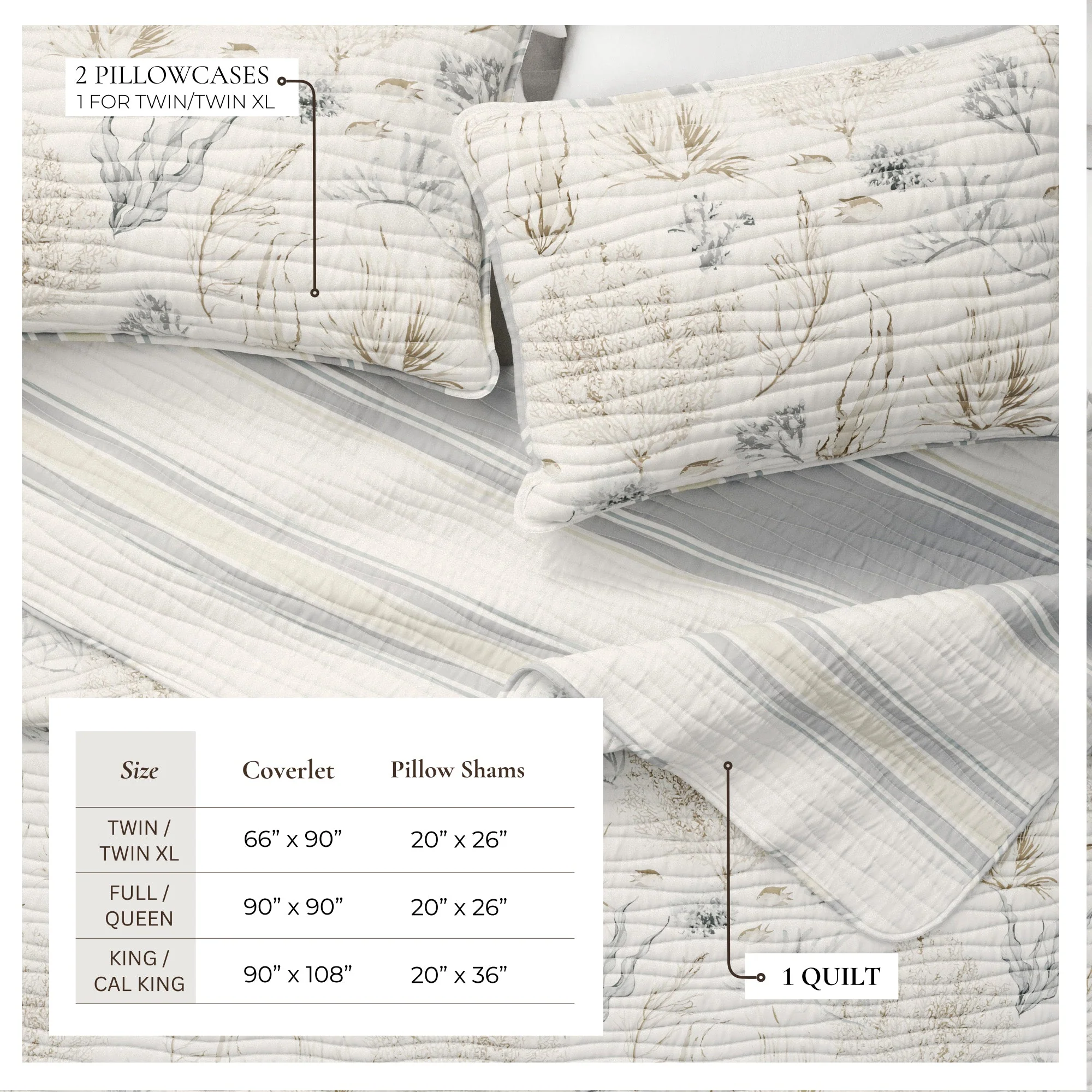 Coral Sea Maze Coastal Quilt Set - Newcomb Collection - Image 3