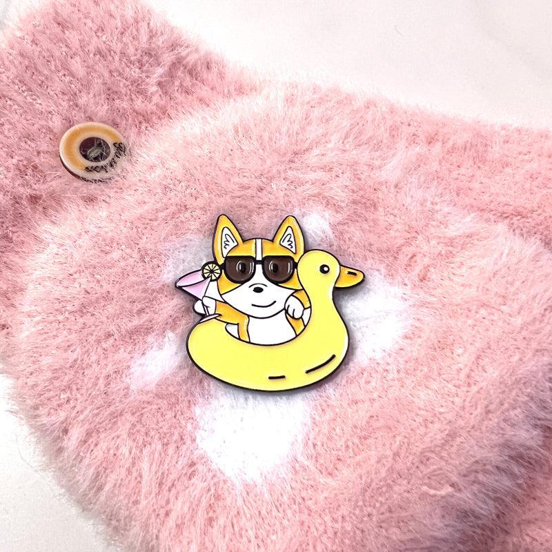 Corgi Floaty Enamel Pin – Fun Summer Accessory for Dog Fans - Image 6